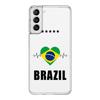 Brazil Brazilian flag Football Phone Case For Samsung Galaxy S23 S22 Ultra S20 S21 FE 5G S10 S10E S9 S8 Plus 4G Soft Clear Cover