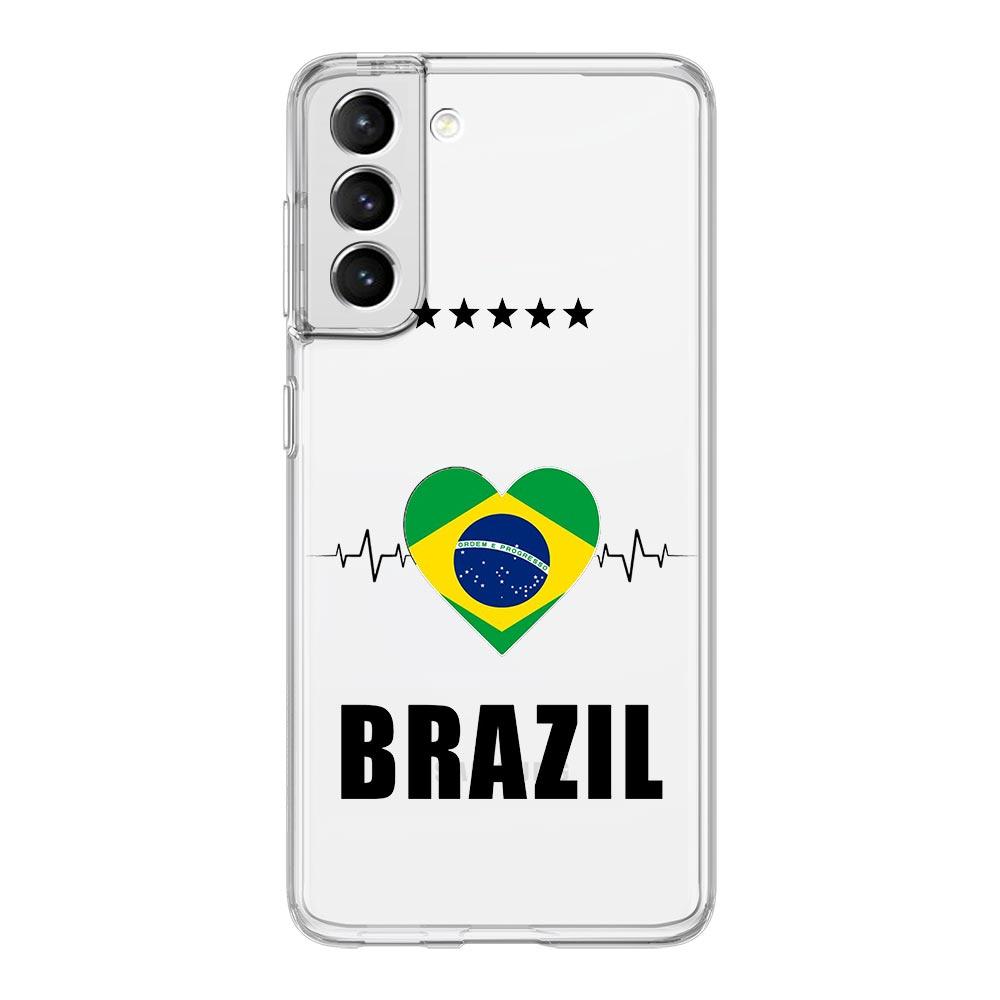 Brazil Brazilian flag Football Phone Case For Samsung Galaxy S23 S22 Ultra S20 S21 FE 5G S10 S10E S9 S8 Plus 4G Soft Clear Cover