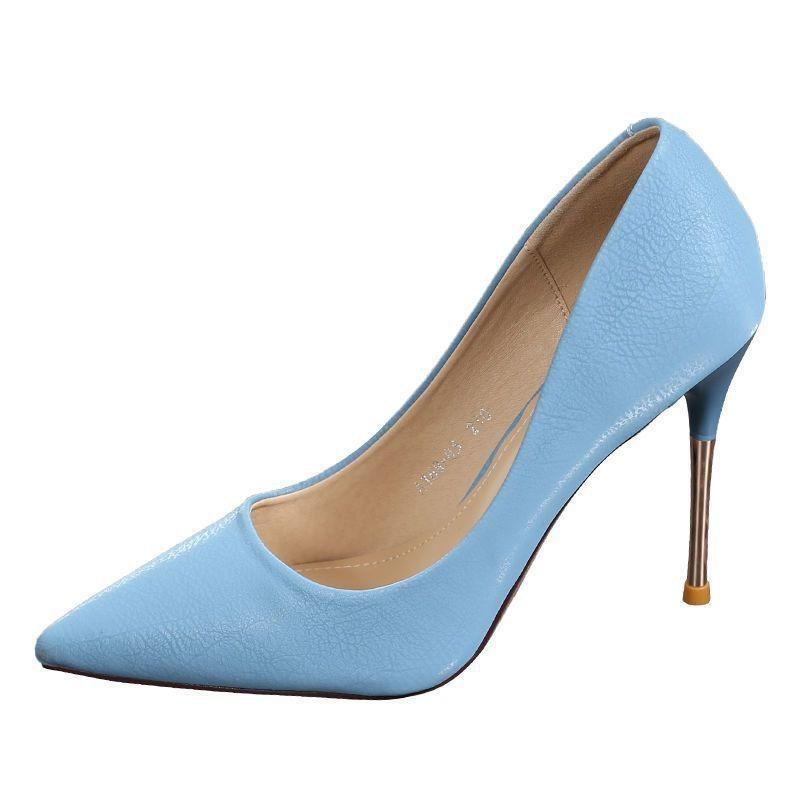 Versatile high heels women's new thin heels shallow mouth pointed shoes spring and autumn girls single shoes