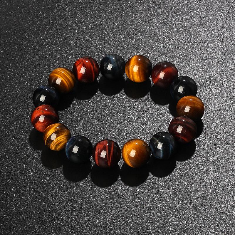 Natürliches Tigerauge Hämatit Obsidian Perlen Armband für Schutz Mut Erdung & Spirituelle Klarheit Energie Boost Schmuck
