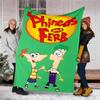 1pc Phineas and Ferb1 Theme Blanket - Digital Print, Polyester, Cozy for All Seasons, Perfect for Outdoor, and Travel