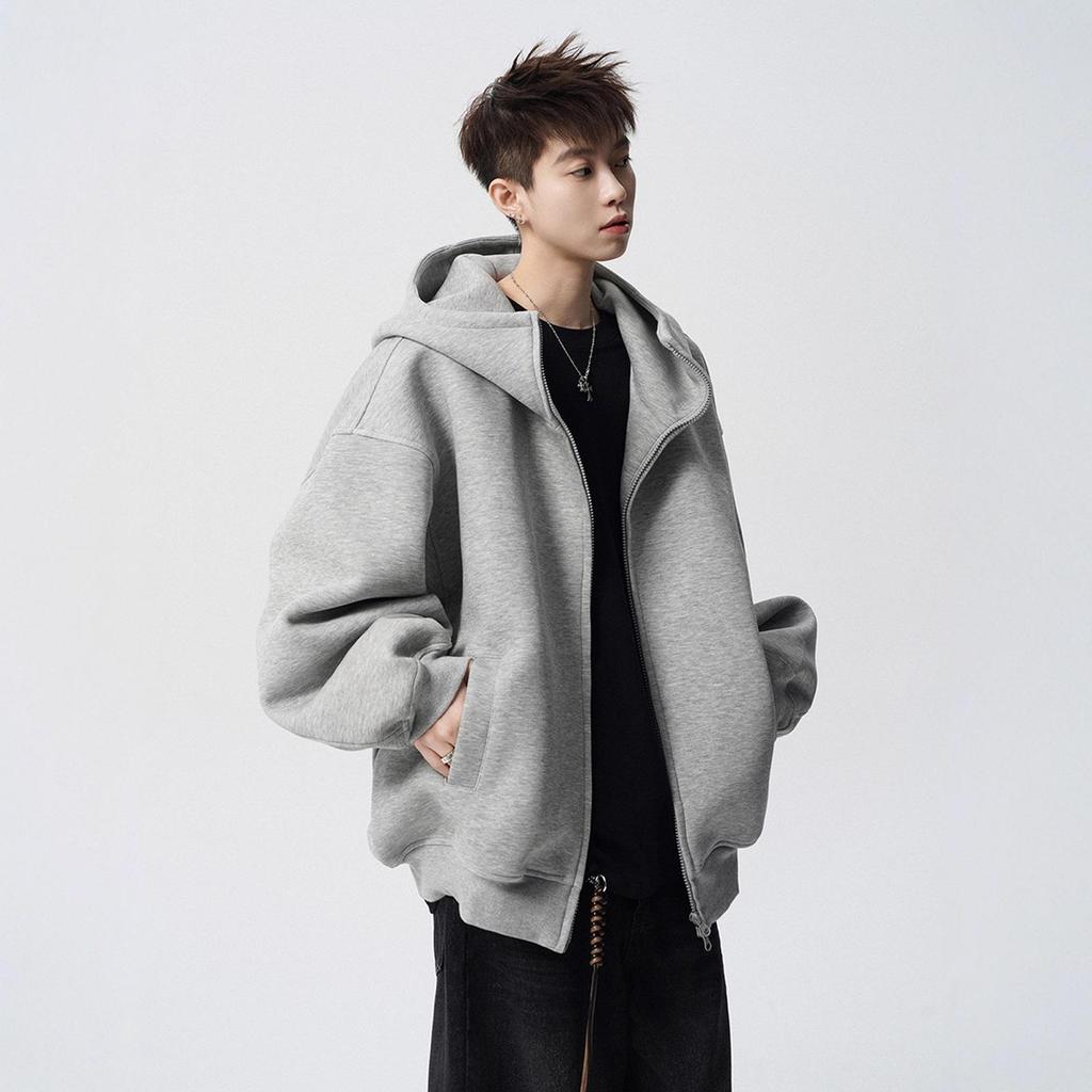 Herren Trendy Schwergewicht Hoodie Cardigan - Cool, Lässiger High Street Style, Rollkragen Winterjacke