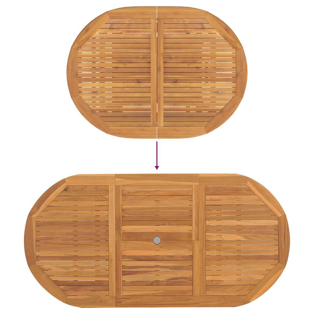 Garden Dining Set 5 pcs Brown Solid Teak Wood