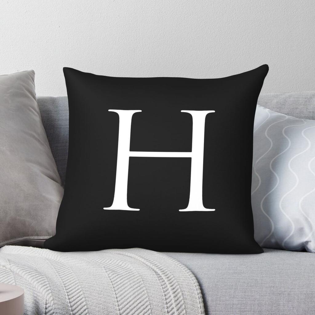 Großbuchstabe H Stilvoller Serifenschriftart Kissenbezug Polyester Leinen Samt Kreativ Reißverschluss Dekorative Auto Kissenbezug Großhandel