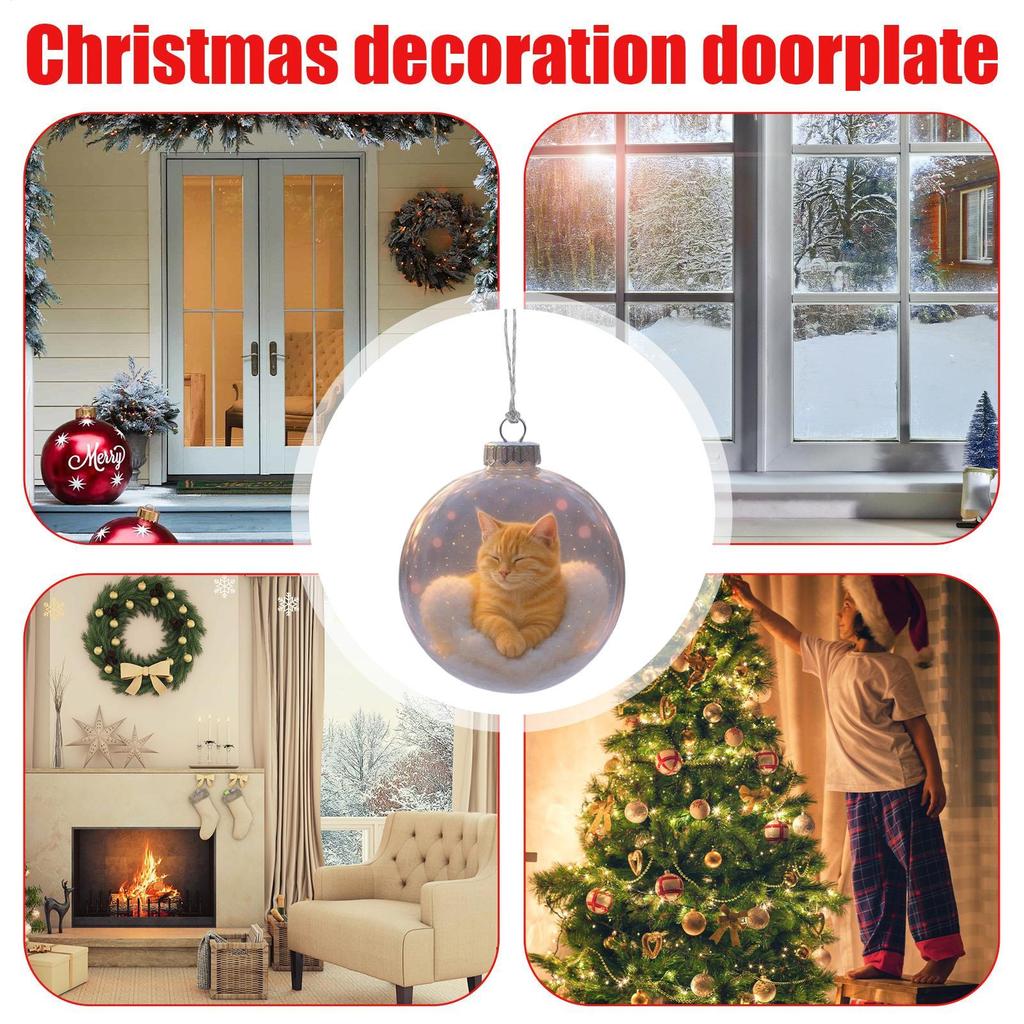 Christmas Tree Ball Ornaments 3D Cat Ball Holiday Decoration Christmas Tree Decorations For Home Decorators Festival Planners