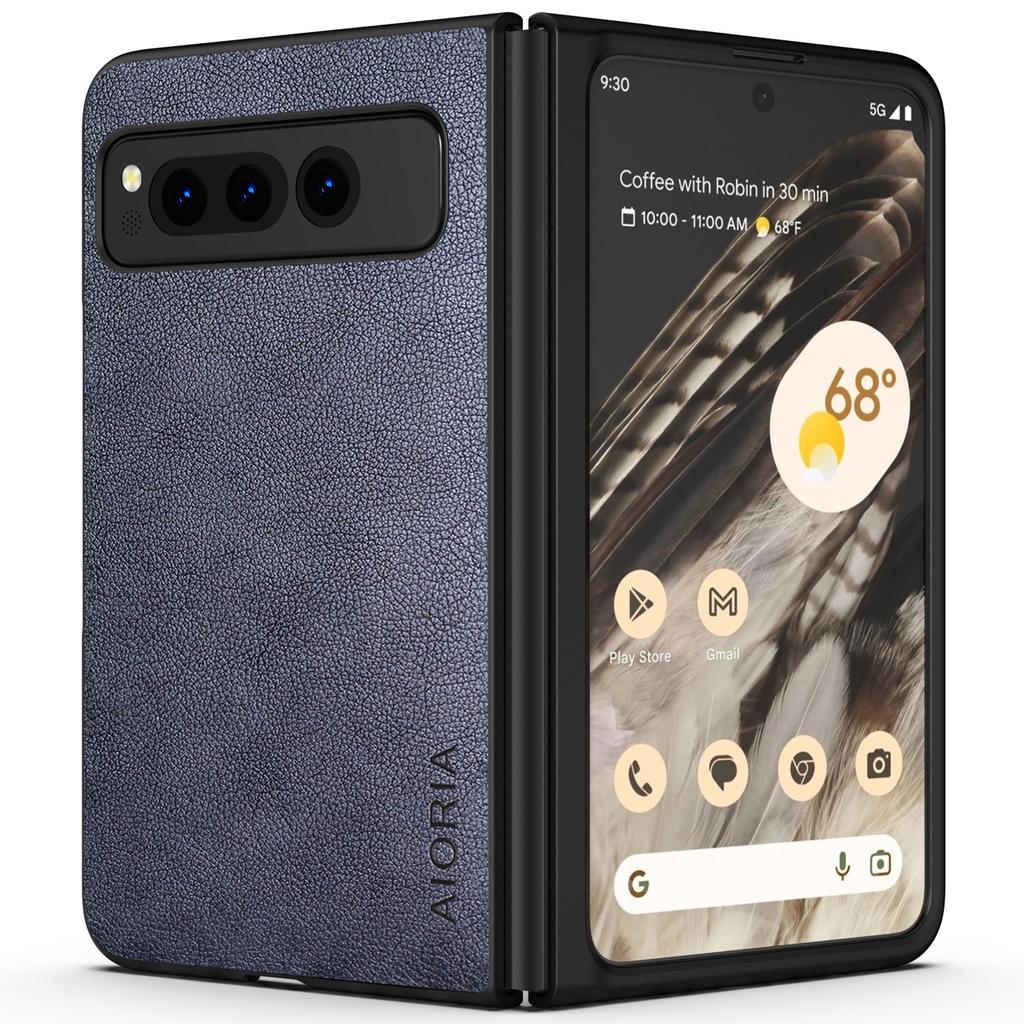 PU-Ledertasche für Google Pixel Fold 5G, schlicht im Business-Stil, Hart-PC mit PU 2-in-1-Material