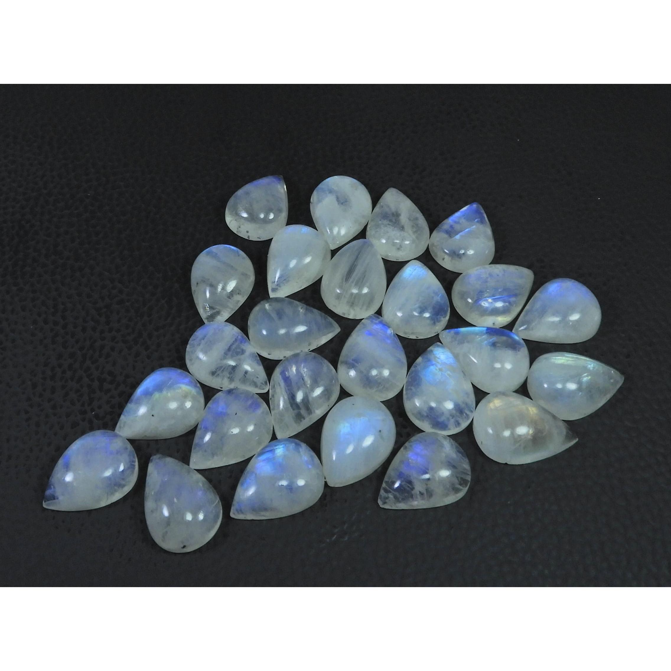 

13X18MM Natural Rainbow Moonstone Pear Cabochon Loose Gemstone 25Pcs Lot C-1781