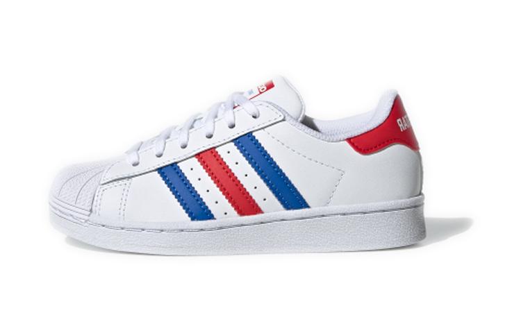 

Adidas Originals SUPERSTAR Comfortable Slip Resistant Low top Kids Skateboarding Shoes White Blue Red FV3689 28