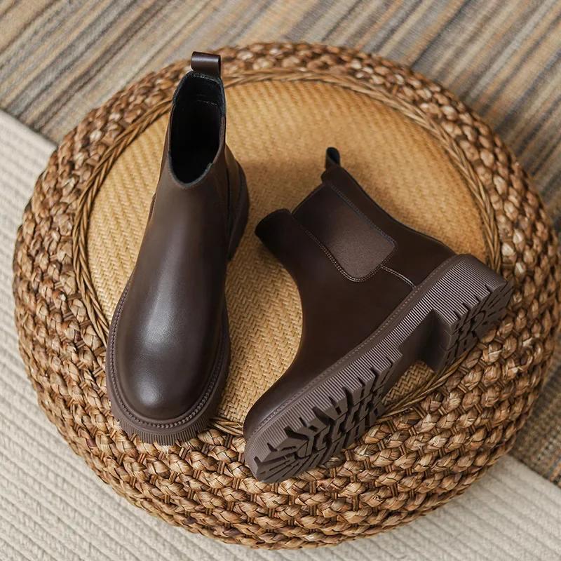 New Arrival 2025 Thick-Soled Chelsea Boots, Fashionable Boots for Women, Knee-High Boots for Ladies