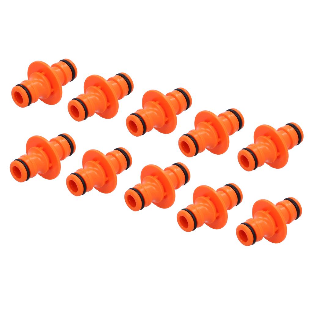 10Pcs Garden Hose Connector 2‑Way Nipple Joint Fitting for Garden Irrigation Watering