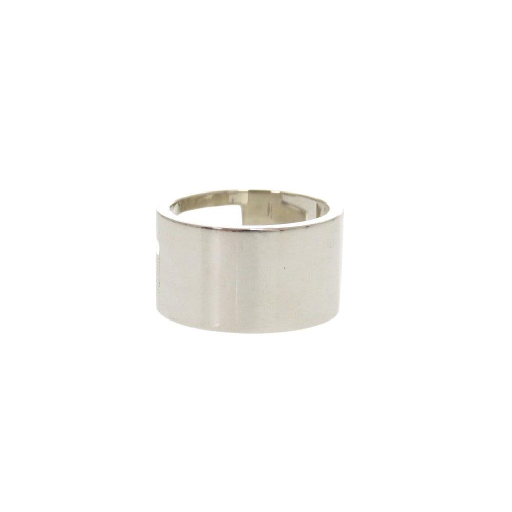 Used AUTHENTIC GUCCI Branded Cutout G WideRing Silver Silver925