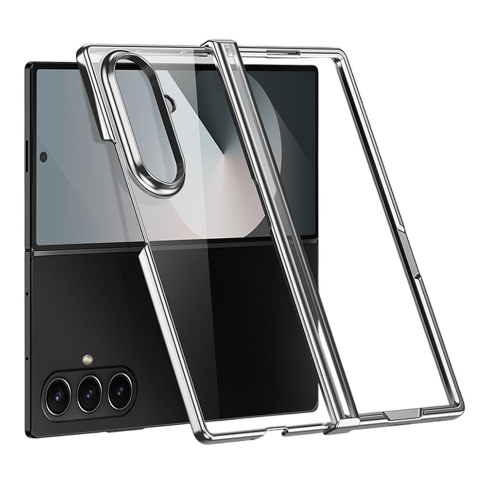 

Чехол для Samsung Galaxy Z Fold7 5G, конструкция шарнира, гальванизированный ПК, прозрачная крышка для телефона Silver