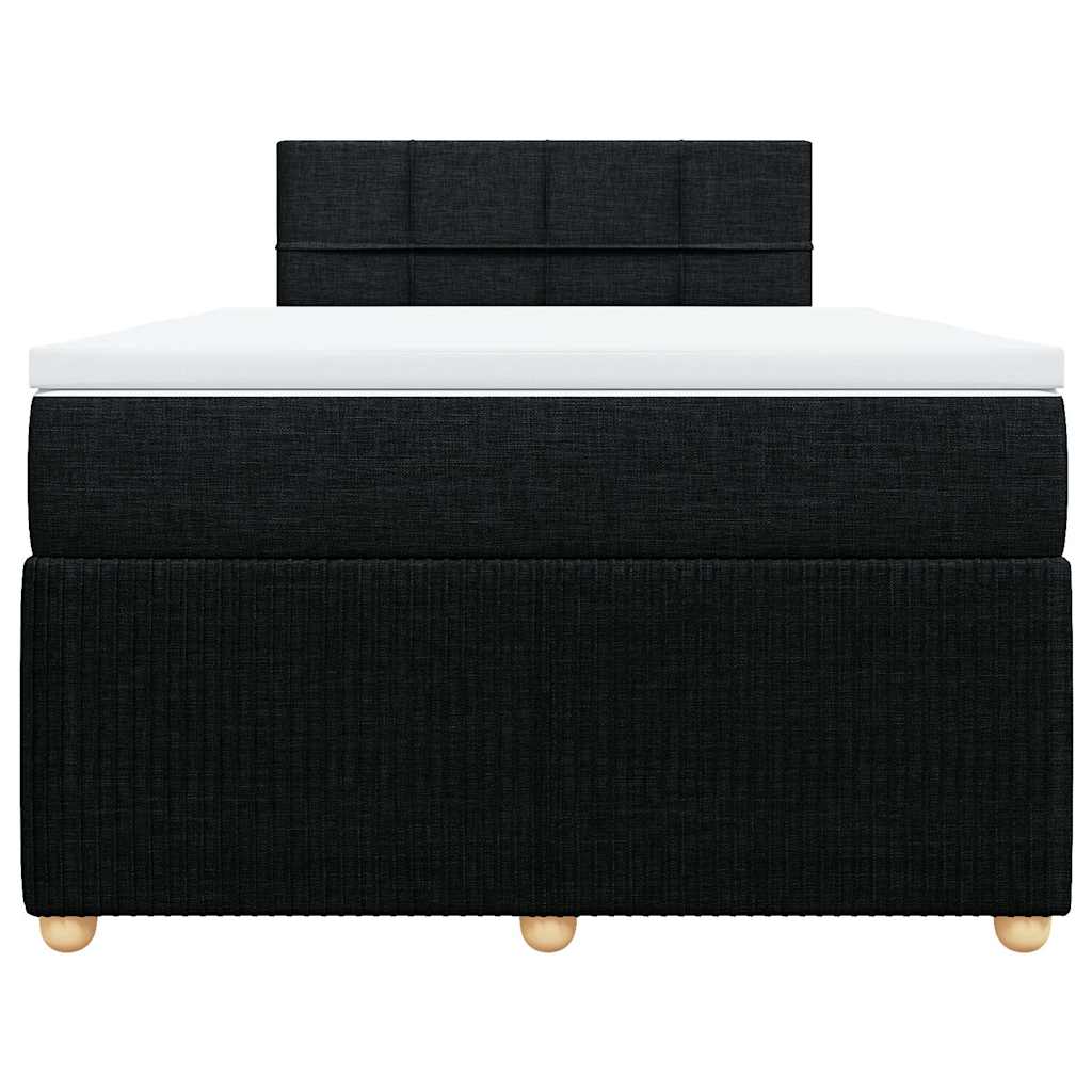 Vidaxl Continental Bed With Mattress, Black, Fabric, 120X200 Cm
