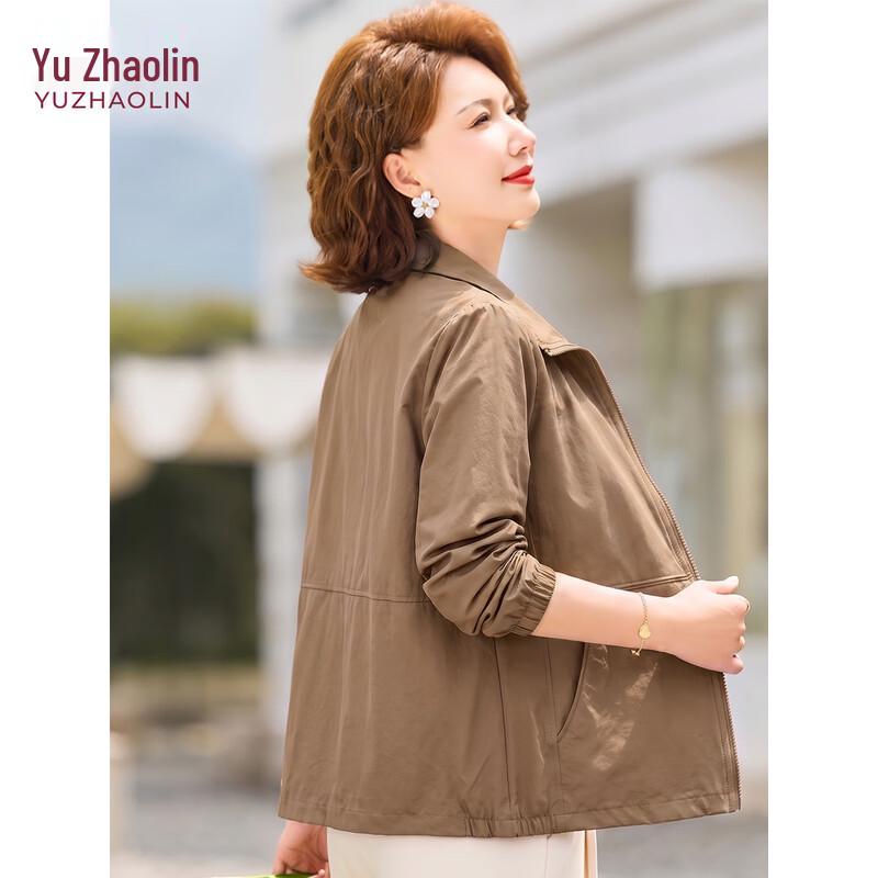 YUZHAOLIN Mid-Aged Women's Solid Stand-Collar Jacket