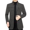 Men's Wool Blend Winter Suit Jacket with Velvet Lining