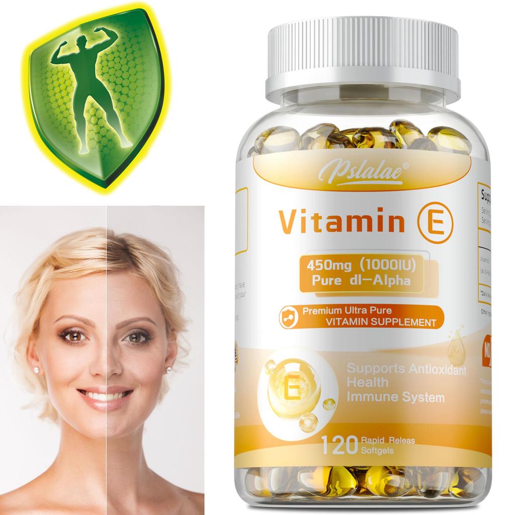 Vitamin E for Face, Hair, Glowing and Skin care,Cardiomyocyte Health, Antioxidant Protection