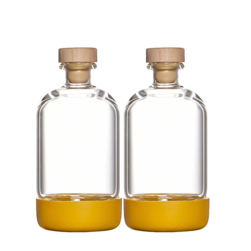 Inmeet Bar Professionelles 2-teiliges Tauchflaschen-Set Mehrzweck-Glasflasche mit Stopfen für Wein Saft Öl Haushaltsgebrauch