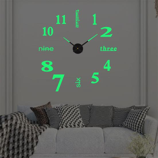 Modern Nordic Wall Clock Battery Powered Quiet Non-ticking Arabic Numerals Clock 3D Effect DIY Wall Clock for Living Room