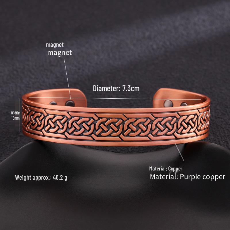 Purple Copper Magnet Bracelet - Adjustable Pure Copper Hand Jewelry