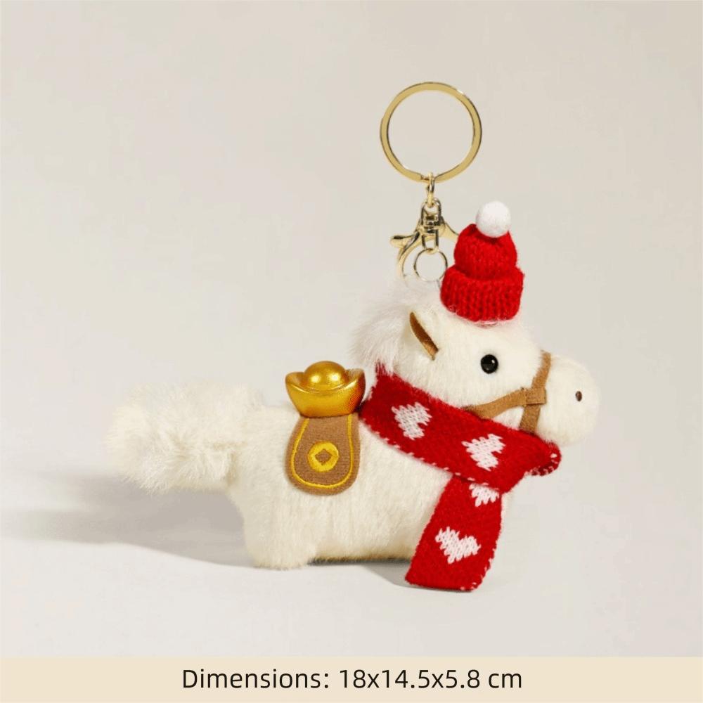 Cute Plush Horse Key Chain Mascot Dolls Stuffed Animal Key Ring  Car Decoration Style 8