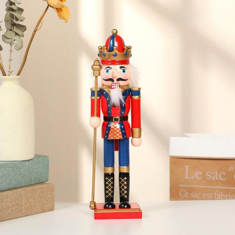1Pcs 30Cm Cartoon Walnut Soldier Home Decoration Christmas Ornament Wooden Nutcracker Puppet Desktop Decor