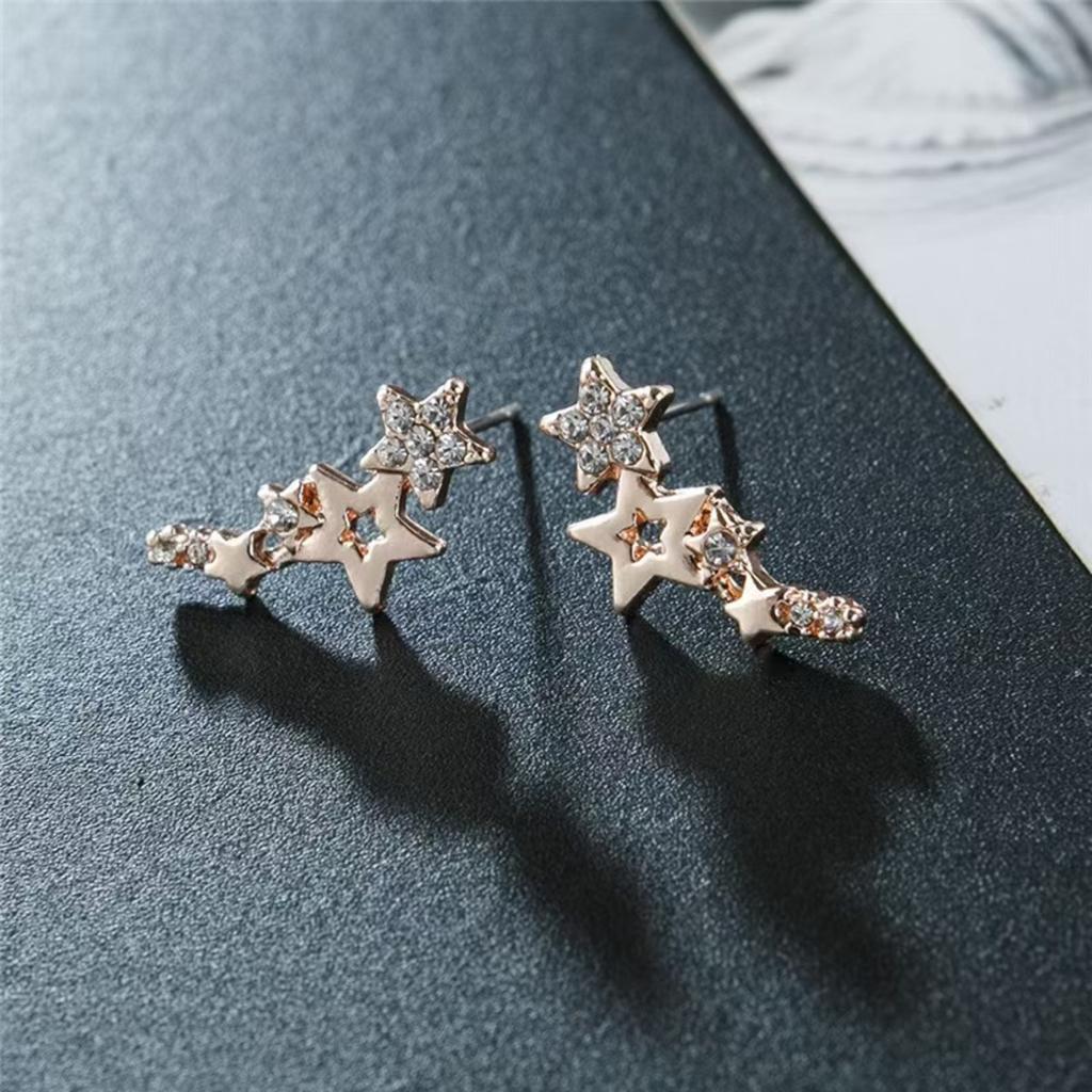 Shiny Star Stud Earrings for Women Elegant Zircon Rhinestone Mini Star Earrring Girls Party Birthday Fashion Jewelry Gifts