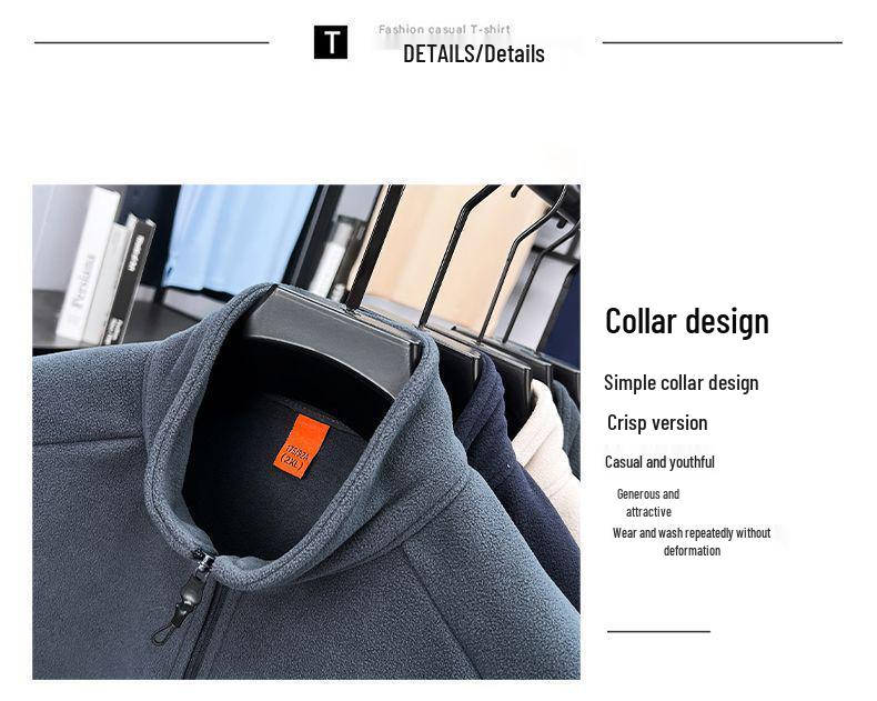 Men's 2025 Autumn/Winter Fleece Stand Collar Hoodie - Thick, Warm, and Casual Zipper Cardigan Outerwear.