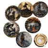 6 Pcs Cat Wooden Coasters Devil's Eye Heat Resistant Coasters Puppy Design Mats  Kitchen Set