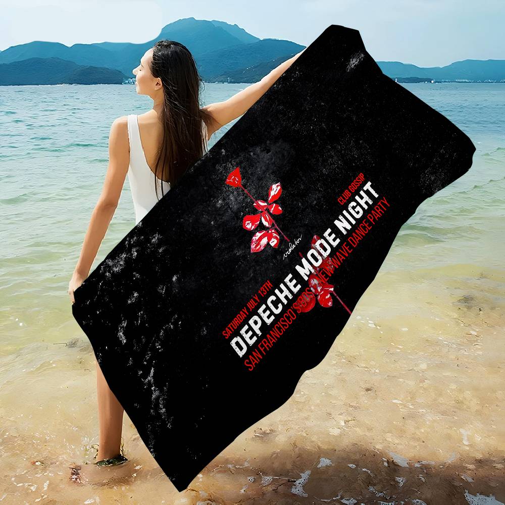 D-Depeche M-Mode Asciugamano da Spiaggia in Microfibra Assorbente Asciugatura Rapida Morbido Asciugamano per Yoga Nuoto Resort Arrampicata