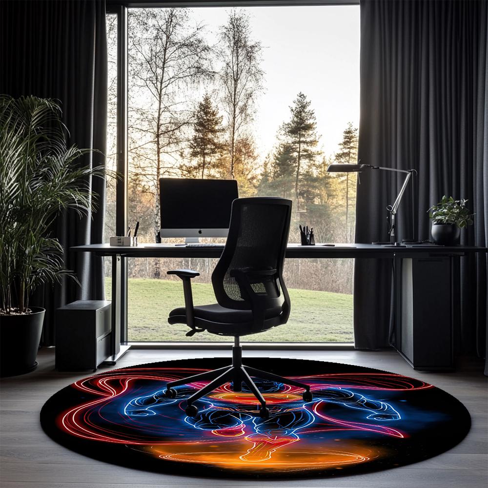 SUPERMAN Printed Round Rug Carpet Chair Rug Area Rug Entryway Doormats,for Office Chair Living Room Bedroom Kitchen Room.