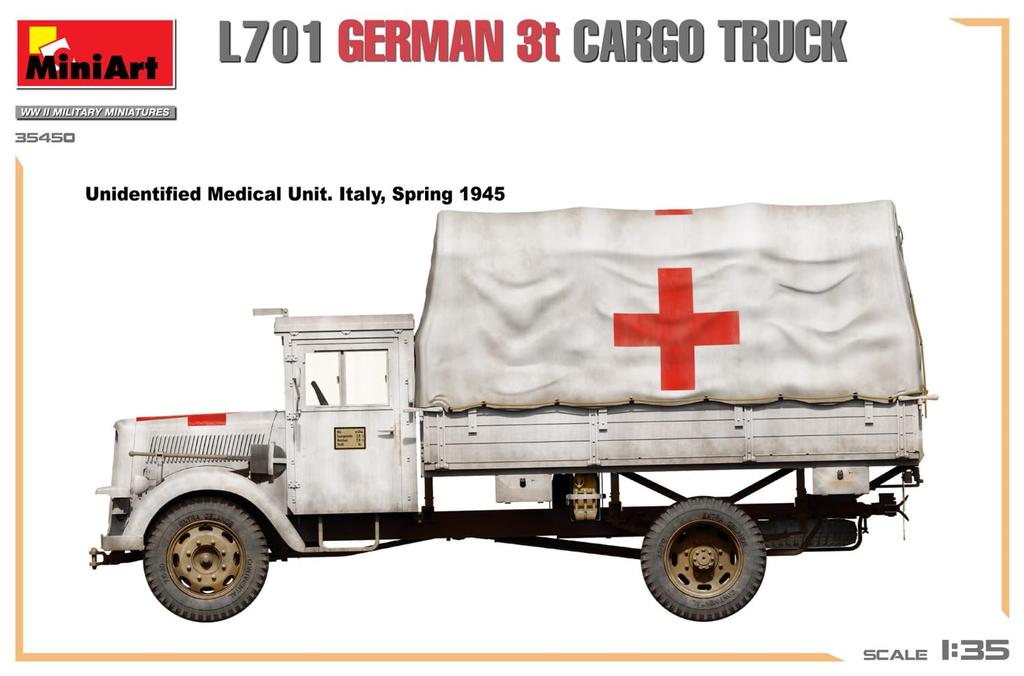 MiniArt L701 German Cargo Truck Plastic Model MA35450 1/35 3-Ton