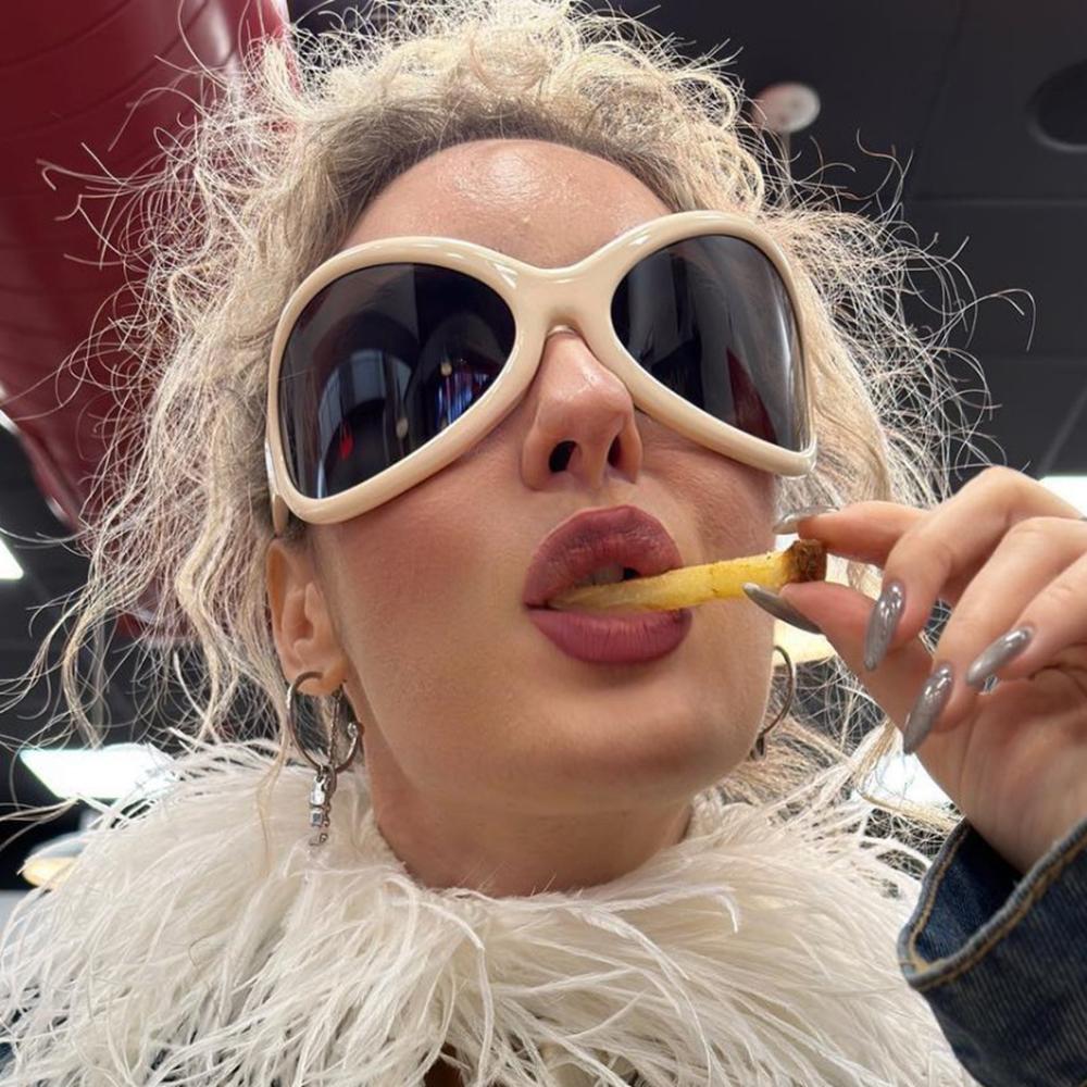 Vintage Oval Sunglasses Goggle Oversized Y2K Punk Sun Glasses Women Men Fashion Wrap Around Shades Eyeglasses De Sol Oculos