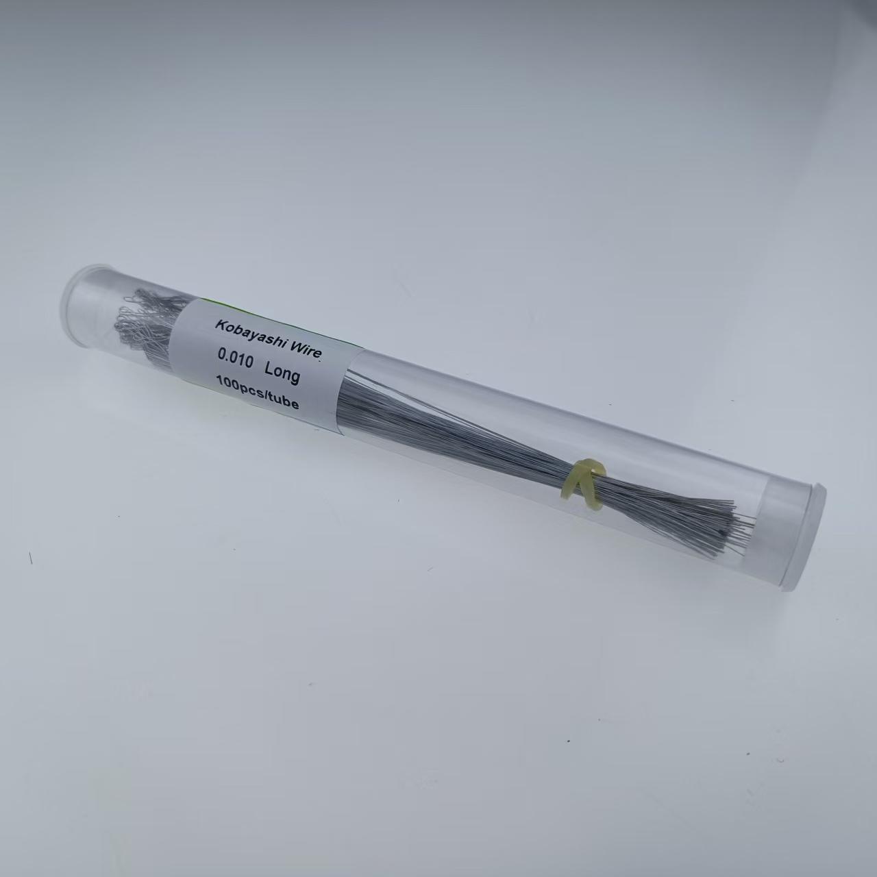 

100 шт. ортодонтическая металлическая ортодонтическая проволока Kobayashi длинного типа, предварительно сформированные скобки, лигатурная стяжка, дуга 0.010