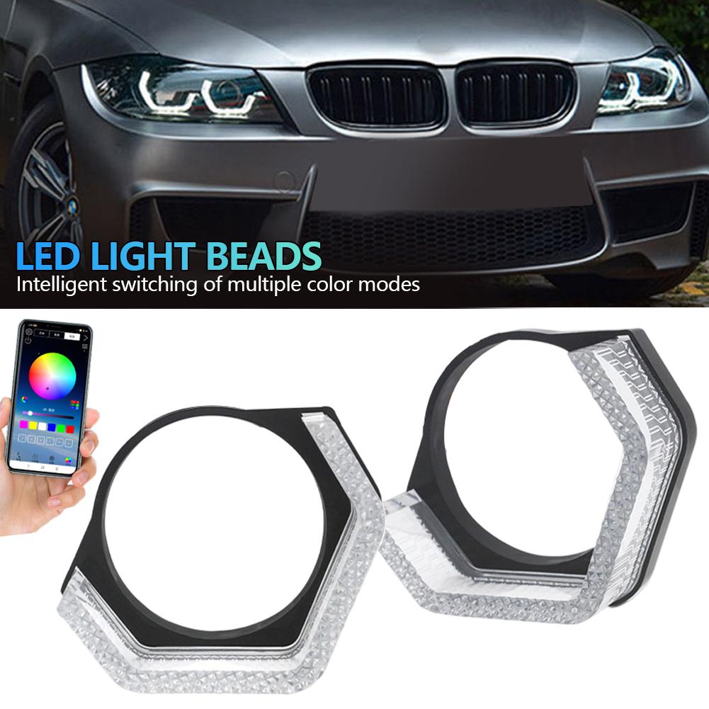 2pcs 5D Led Crystal Angel Eyes Led Angel Eyes Halo Rings 2.5" 3" Car RGB Projector Lens Masks Car Accessories App Control DRL