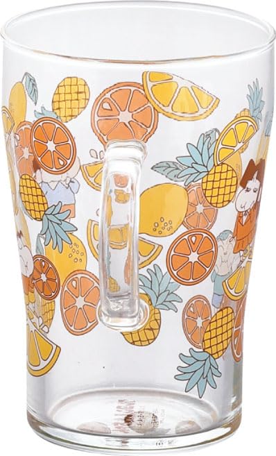 Crayon Glass 8 x Exciting Fruit Made in Shin-chan Heat-Resistant Mug, 350ml, Diameter Approx. 12cm, Adventure, Goods, Tableware, Design, Yellow,