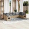 VidaXL Garden Lounge Set with Cushions 10 Pcs, Patio Sofas, Patio Furniture Set, Outdoor Furniture, Beige 3253006