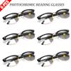 1Pair/3Pairs/6Pairs Photochromic Reading Glasses Metal Half Frame Anti-Blue Eyewear For Surf The Internet Elderly Business Men