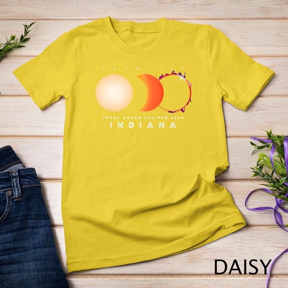 Solar Eclipse 2024 Total Eclipse Indiana America Graphic T-Shirt Unisex T-shirt 4 S
