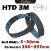 HTD 3M Kauçuk Triger Kayışı Kapalı Döngü Çevresi 330 333 336 339 342 345 348 351 354 357mm İletim Genişliği 5~30mm 3M CNC Tahrik