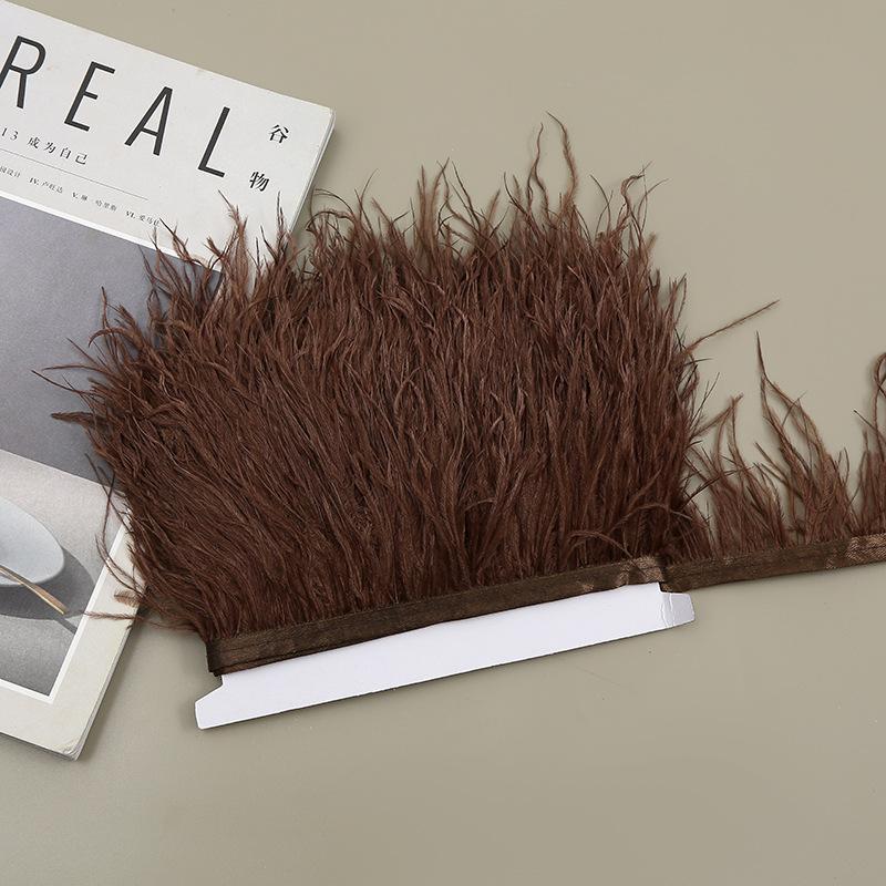 Color 8-10 Cm Ostrich Hair Cloth Edge Clothing Cuffs Hem Ostrich Feather Strips Cloth With Accessories Lace