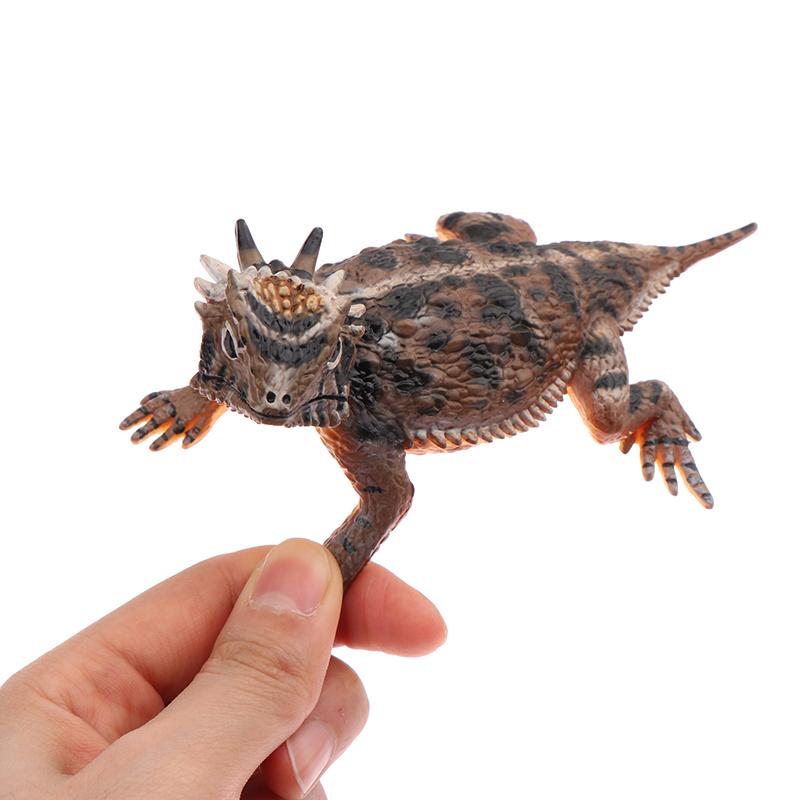 Horned Lizard Green Iguana Figurine Desktop Ornaments Action Figures Wildlife Educational Toy For Boys Girls
