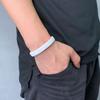 Fashion Men Bracelet Bangles White Braided Leather Trendy Steel Clasp Male Female Jewelry Gift