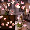 Table Pink Flower Night Light USB Battery Touch Switch Artificial Bonsai Cherry Blossom Desktop Tree LED Lamp Light Decoration