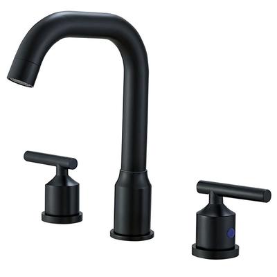 Brushed Gold Basin Faucet Total Black Bathroom Faucet Antique Sink Faucets 3 Hole Hot And Cold Waterfall Faucet Water Tap