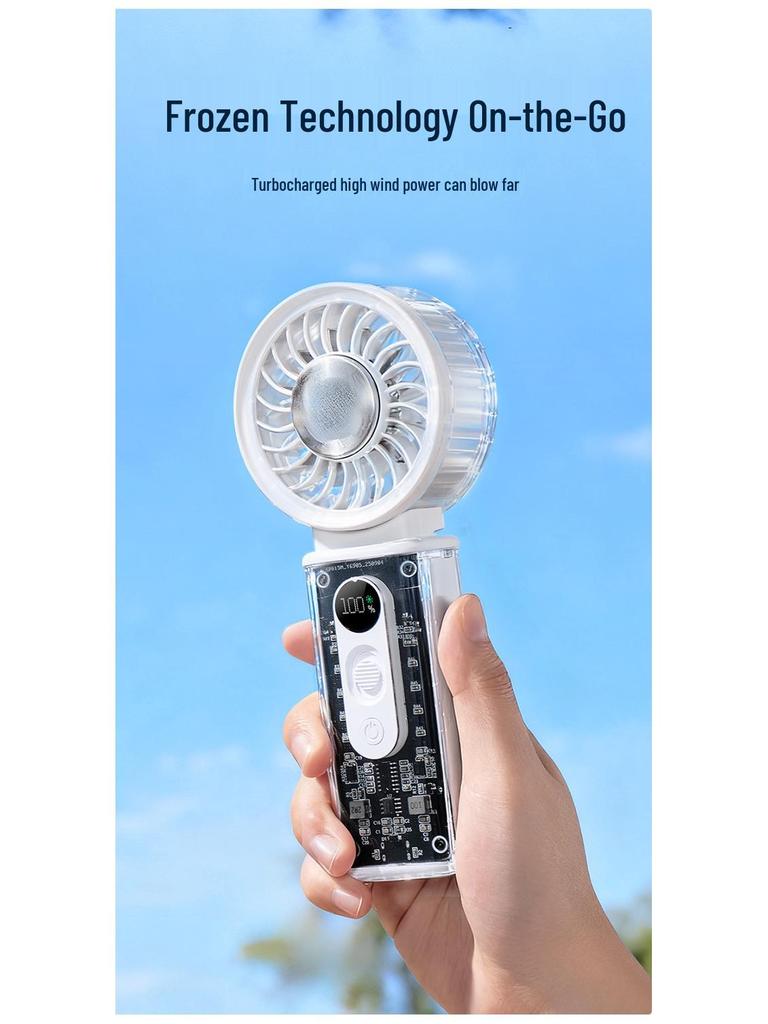 2026 Portable High-Speed Neck-Hanging Cooling Fan with Folding Handheld Design