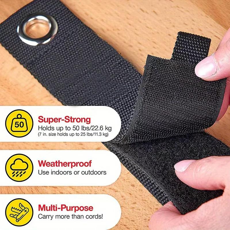 2pcs Heavy Duty Storage Straps Hook and Loop Adjustable Strap Holder Extension Cord Organizer Hanger for Cables Hoses Rope