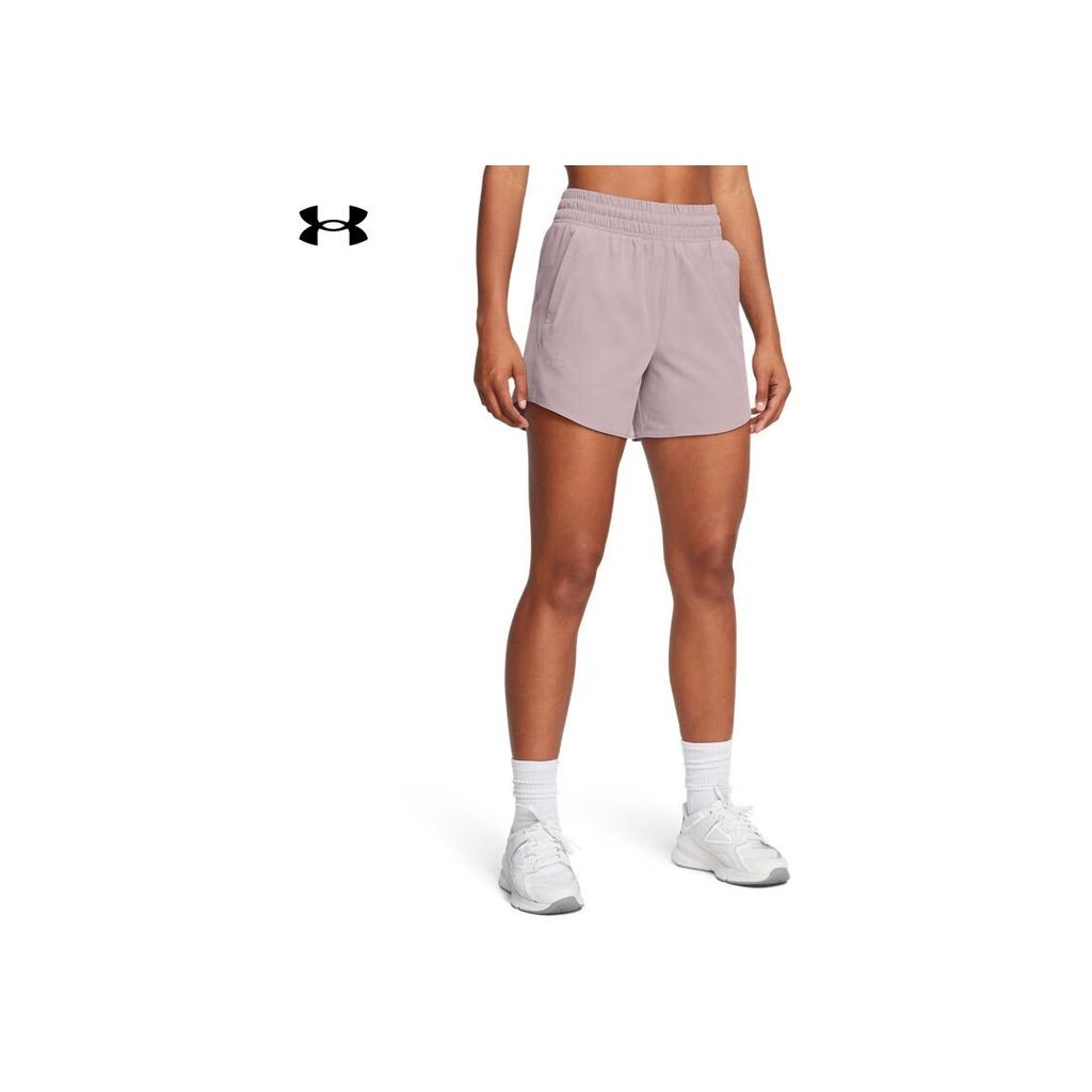 Under Armour Flex Training Loose Solid Color Five-Point Sports Shorts Women Shorts Fatigue-Gray 1376933-015
