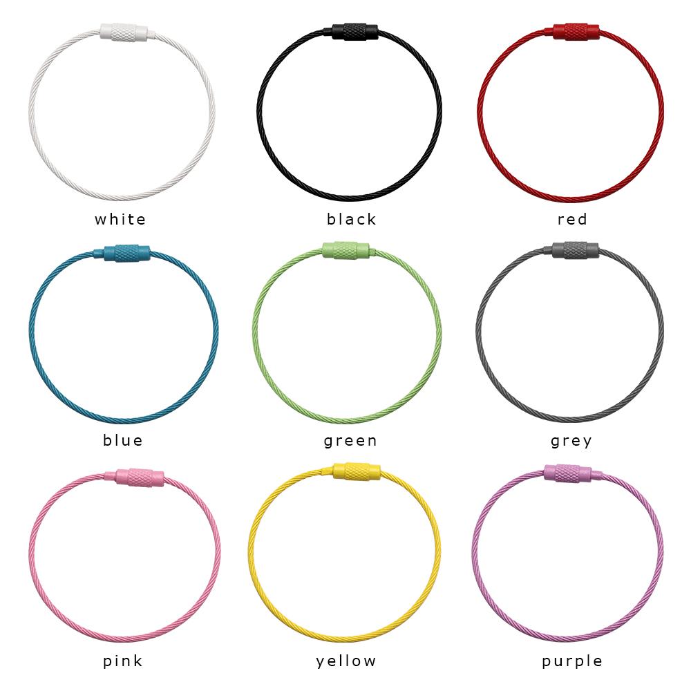 10pcs 1.5*150mm Holder Circle Loop Outdoor Camp Cable Wire Keychain Rope EDC Keyring Screw Lock