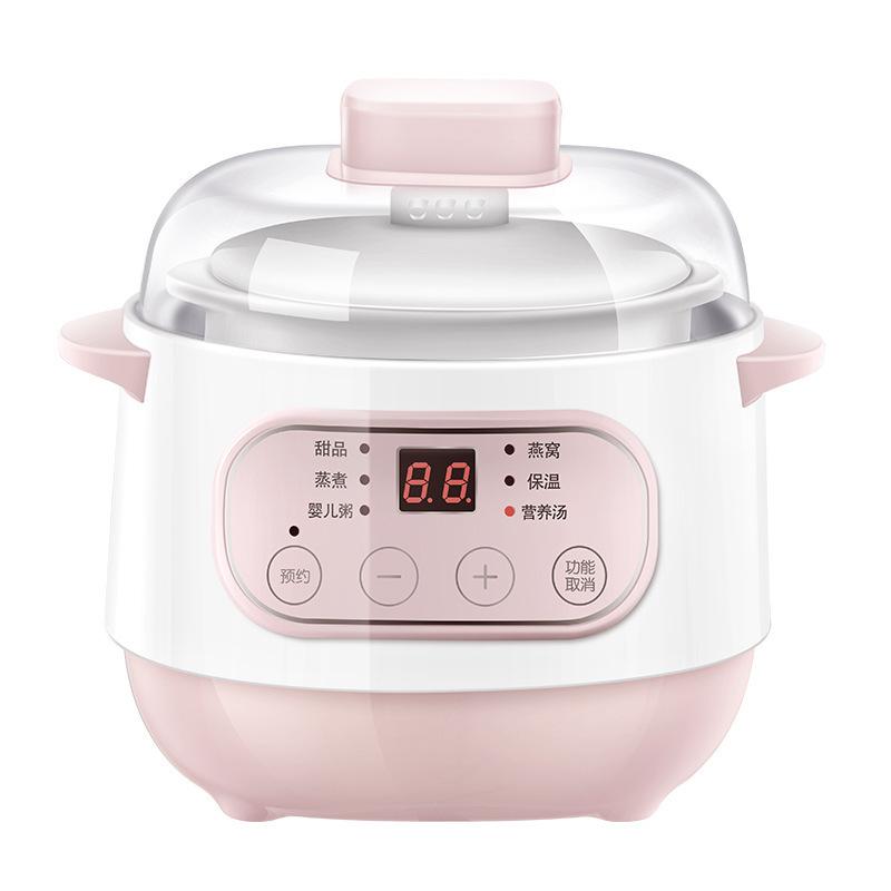 Slow cooker steamer porridge and soup water-proof saucepan 1L smart appointment + timing slow cooker automatic heat preservation