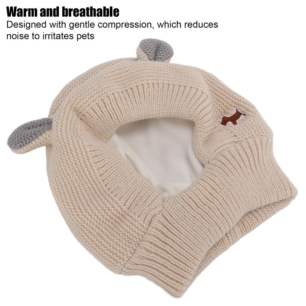 Knitted Rabbits Ear Pet Hat Noise   Warm Dog Grooming Earmuffs Hat for Large Dogs